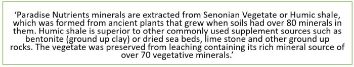 Paradise Nutrient minerals - where they come from